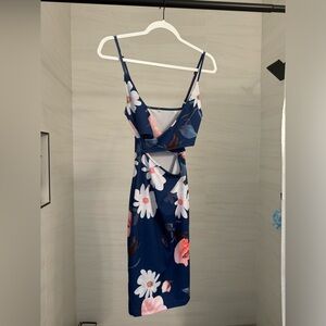 XS cutout flower dress - blue, pink and white